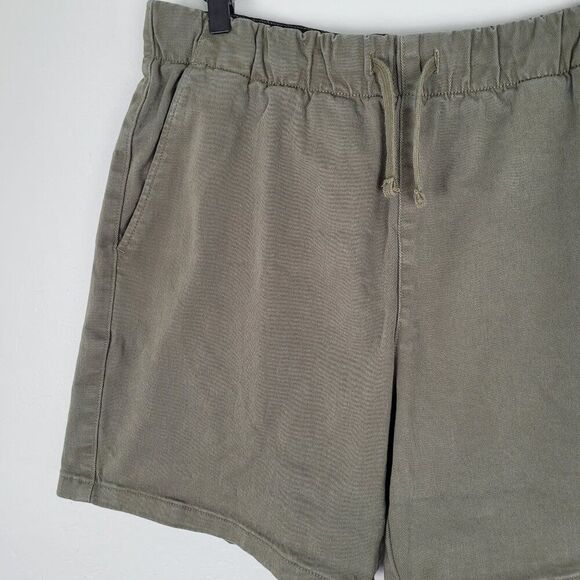 Everlane The Easy Short Organic Cotton Stretch Twill Elastic Waist Green Size M - Picture 4 of 10